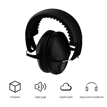 EAREST 2 Pack Hearing Protection EarMuffs, NRR 20 dB Noise